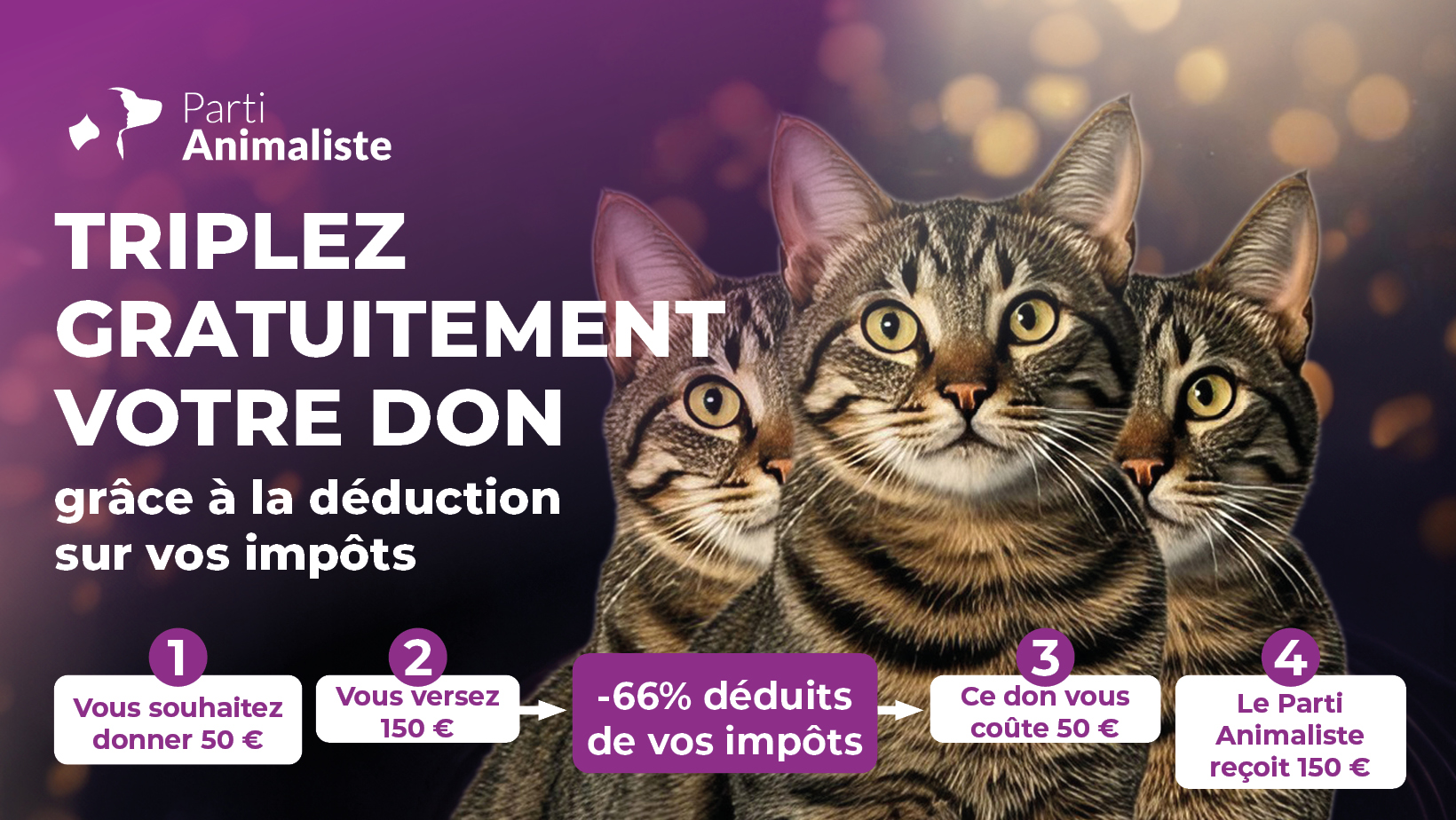 Triplez gratuitement votre don